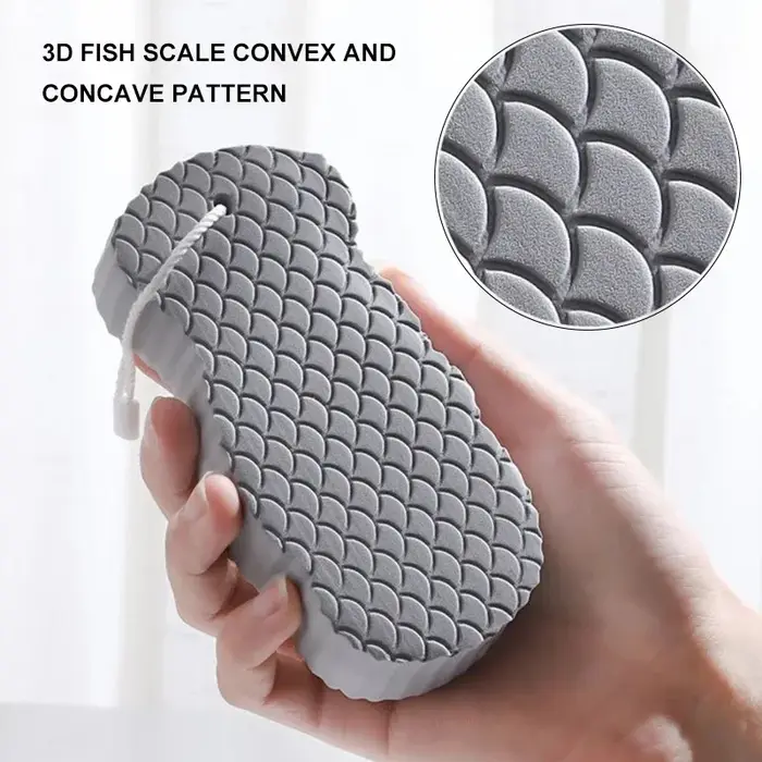 Éponge de bain douce, brosse exfoliante pour peaux mortes
