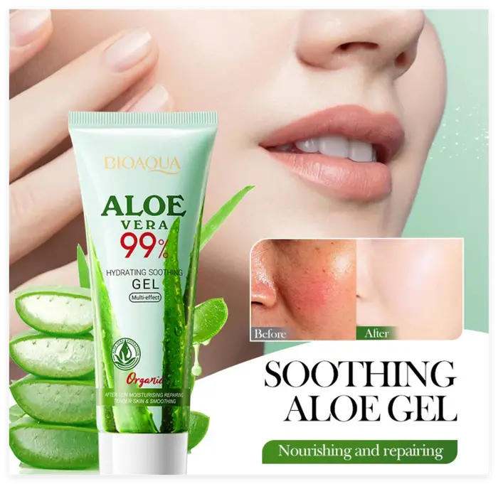 Gel exfoliant à l'aloe vera pour le visage