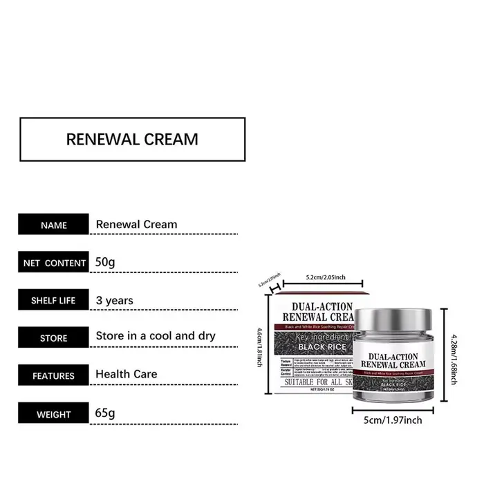 Crème de renouvellement à double Action effaçable à la kératine