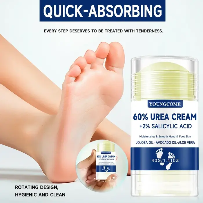 2 pièces 60% crème pour les pieds à l'urée + 2% acide salicylique soin hydratant intensif