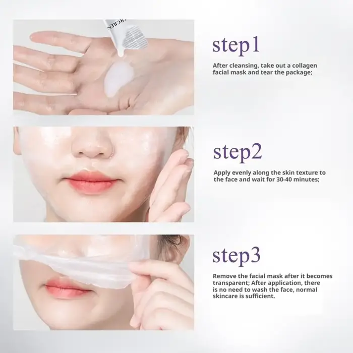 1 boîte de masques faciaux exfoliants au collagène Mercilen
