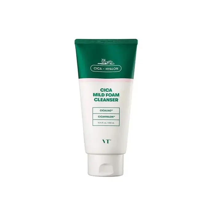 VT CICA MILD FOAM CLEANSER, Nettoyant moussant hydratant, Nettoyant facial affinant les pores, Netto