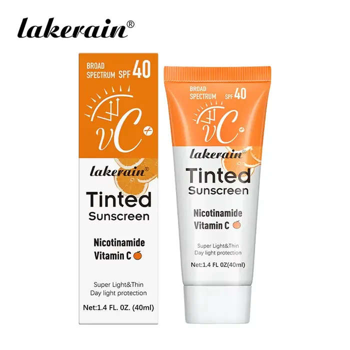 Éventuelles F40-Crème Solaire Teintée à la Nicotinamide et à la Vitamine C, à l'oxyde de Zinc et au