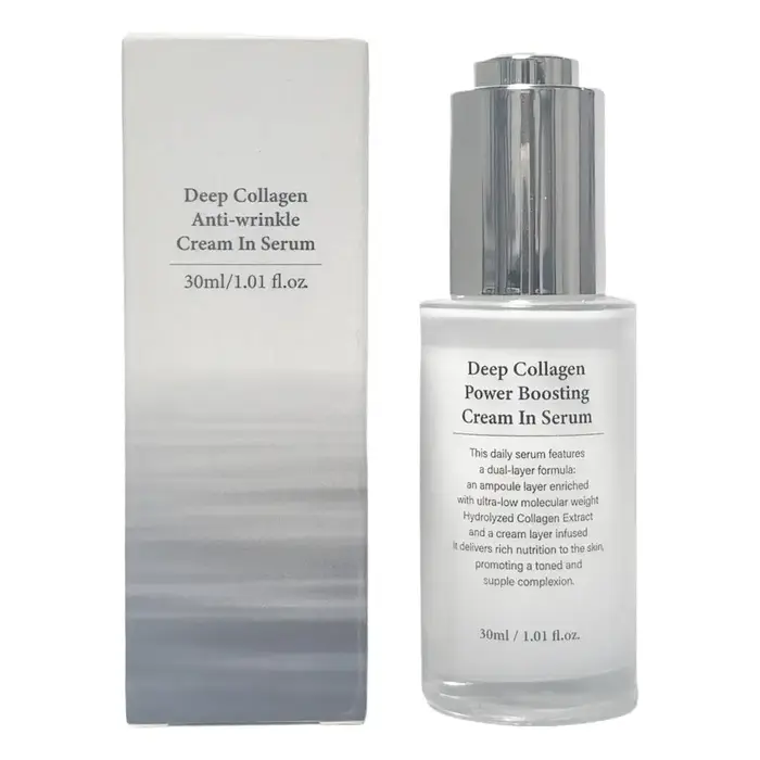 Sérum Booster au Collagène, Niacinamide et Acide Hyaluronique, Essence Visage Renouvelante pour Tous