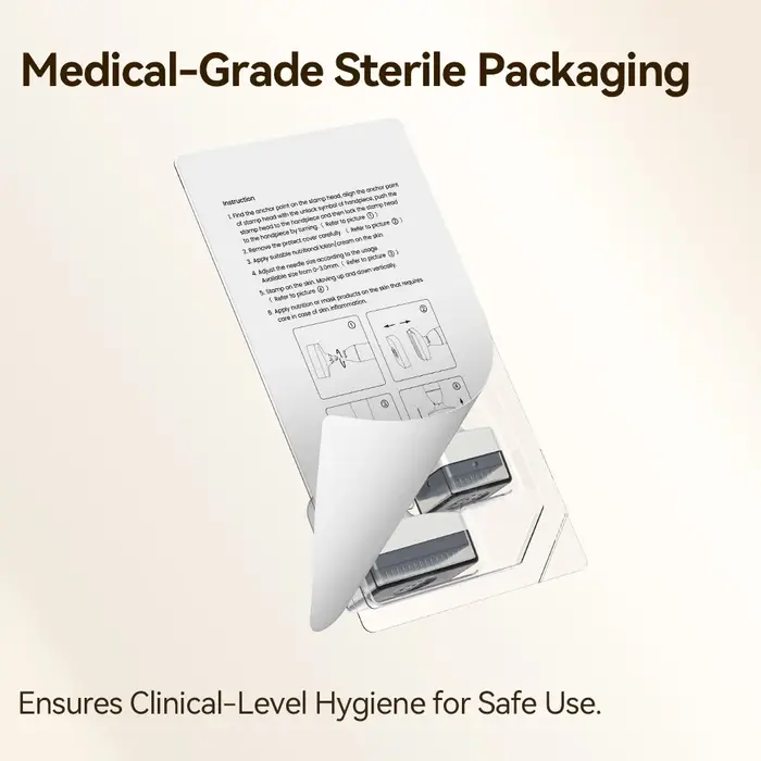 Nouveau Kit Derma Stamp Bio 4 à Double Tête Remplaçable, Stylo Microneedle Réglable pour le Soin du