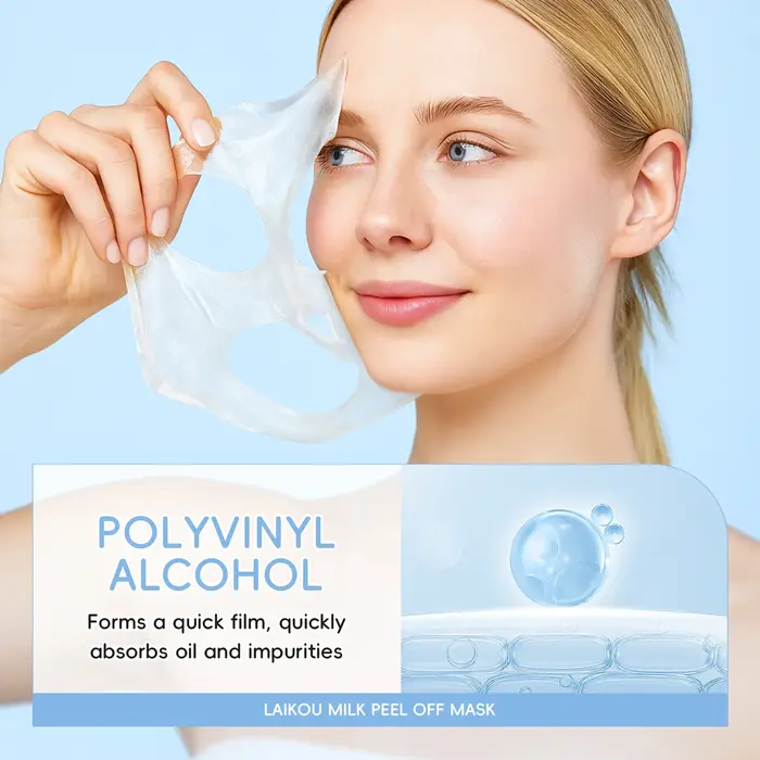 LAIKOU masque pelable au lait pour le traitement du visage nettoyage en profondeur élimination des points noirs raffermissement des pores éclaircissant