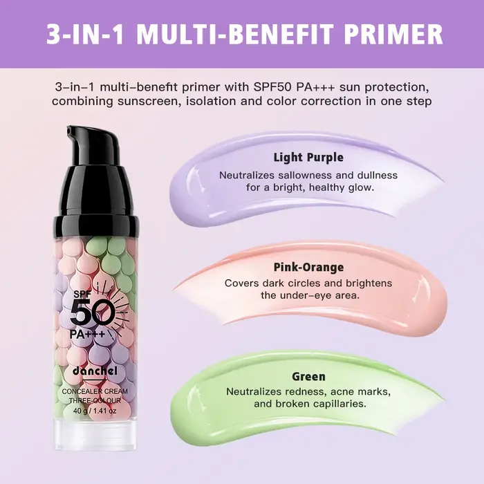 Crème Correctrice Solaire 3 Couleurs Hydratante SPF50+ Protection
