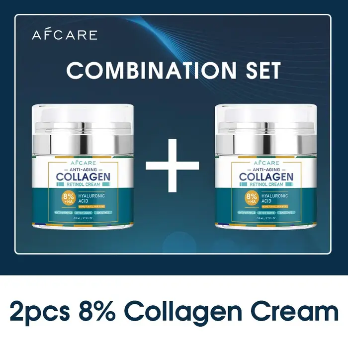 Crème pour le visage au collagène à 8% avec acide hyaluronique de haute qualité