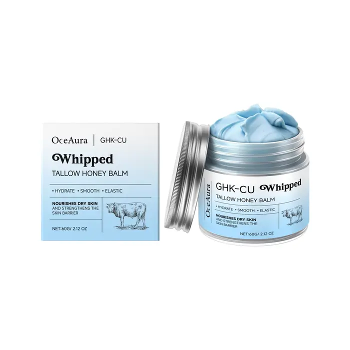 Baume bleu hydratant visage et corps au cuivre (GHK-Cu), suif de bœuf, peptides de cuivre et miel de