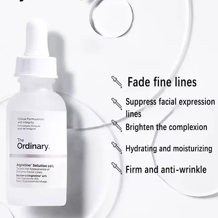 Solution Argireline 10% pour réduire les ridules Essence de lifting et de raffermissement du visage Anti-rides estompe les rides et les lignes frontales