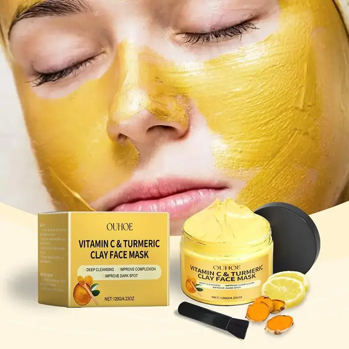 Masque à l'argile au curcuma et à la vitamine C pour peaux ternes et sujettes aux imperfections