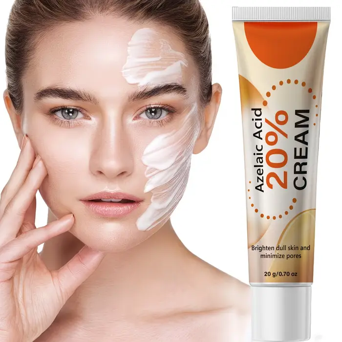 Crème pour le visage à l'acide azélaïque à 20 %, contrôle du sébum, atténue les marques cutanées, resserre les pores, apaise la peau rugueuse, éclaircissement doux, soin du visage quotidien