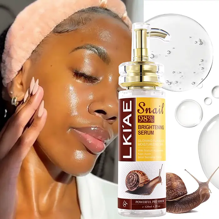 AILKE Sérum blanchissant à l'extrait d'escargot, hydratant, réduit les taches foncées, les rides, mê