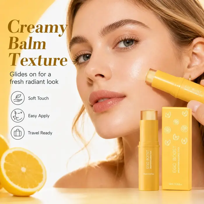 Sérum Éclaircissant Solide en Stick Hydratation Intense Antioxydant Améliore l'Éclat de la Peau Resserre les Pores Cosmétique Portable pour le Visage