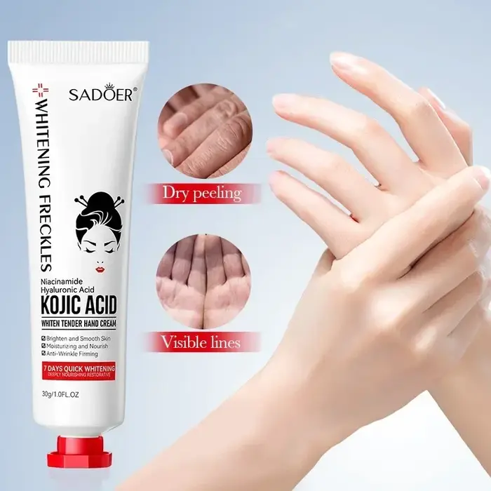 Crème pour les mains Anti-rides à l'acide kojique