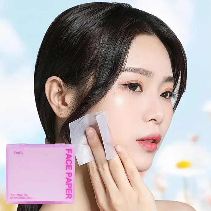 100 pièces papier absorbant l'huile Portable avec étui miroir femmes soins du visage beauté papier buvard d'huile pour le visage avec miroir