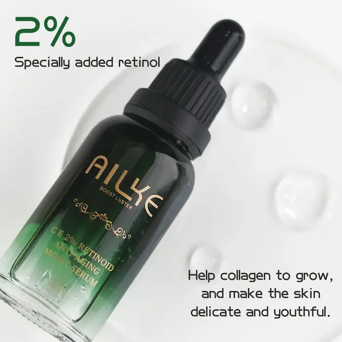 AILKE Sérum visage anti-rides humide rinoïde avancé, sérum rétinol pour éclaircir, raffermissant, hydratant, correcteur des taches foncées