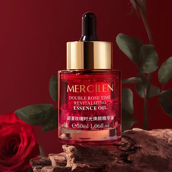 1/2/3pcs 30ML Double Rose Petal Radiance Essence Oil Soin du visage Raffermissant Hydratant Éclaircissant Sérum