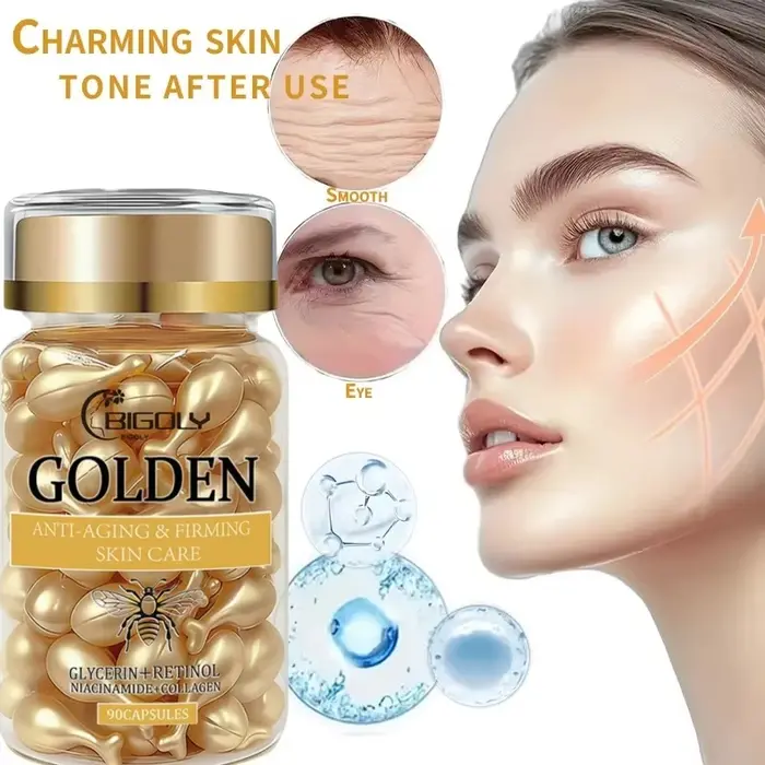 90 capsules/flacon d'essences anti-âge pour le soin de la peau du visage