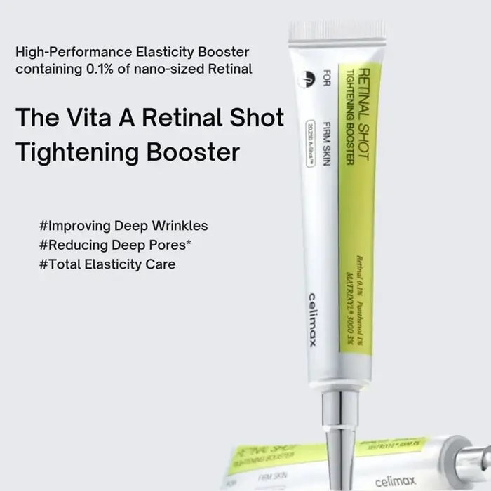 Celimax Retinol Shot Sérum Booster Raffermissant au Rétinal et Panthénol Crème Originale Anti-rides Anti-âge Pores VITA-A Set