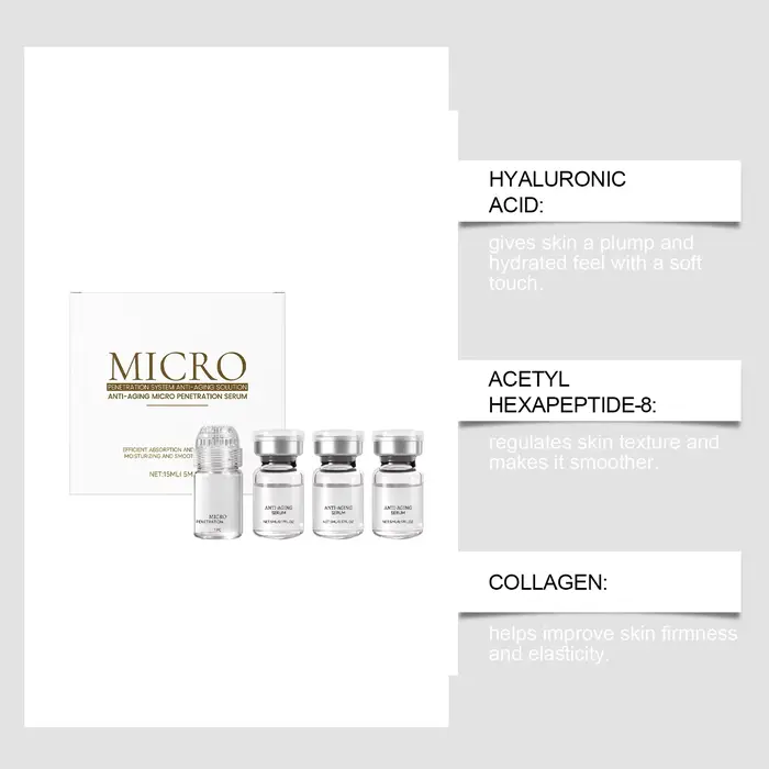 Ensemble d'essences anti-âge au collagène hydratantes