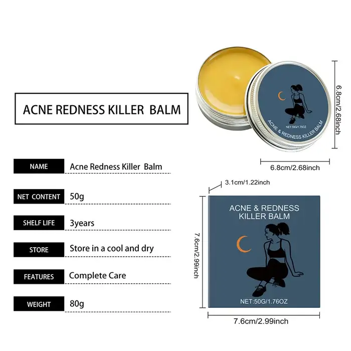 3 types de soins pour la peau du visage - Baume anti-acné et anti-rougeurs