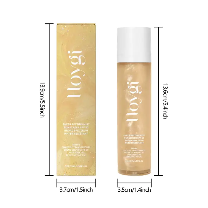 Spray de réglage de maquillage Spf 50 +