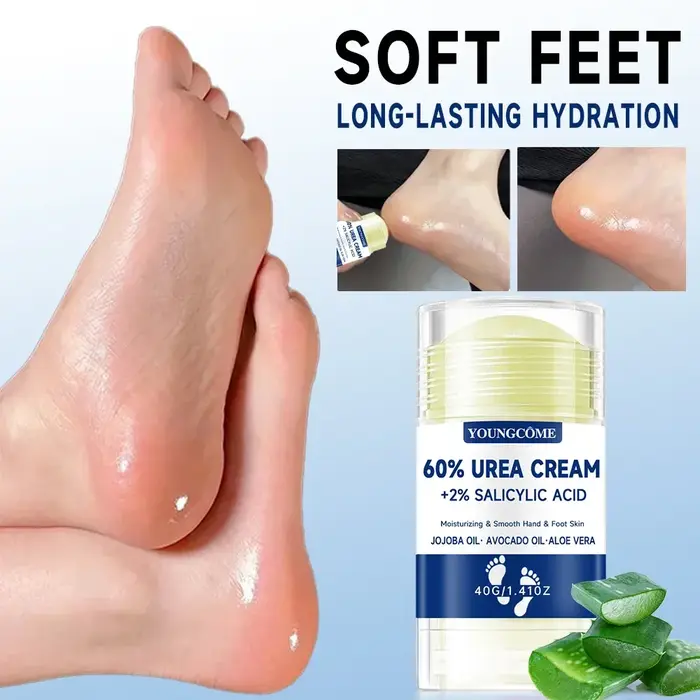 2 pièces 60% crème pour les pieds à l'urée + 2% acide salicylique soin hydratant intensif