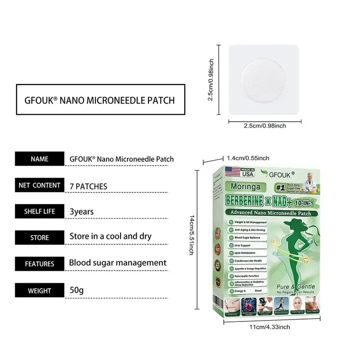 Patch Nano Microneedle à la Berbérine NAD+ - Raffermissement de la peau