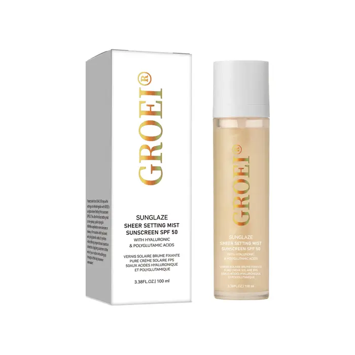Spray fixateur de protection solaire SPF 50, 100ml, brume transparente, soins pour la peau du visage, léger et Non gras