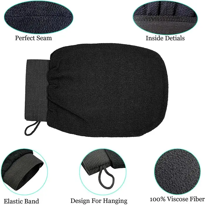 Gant exfoliant pour le corps et le visage – Gommage bain et douche pour un nettoyage en profondeur