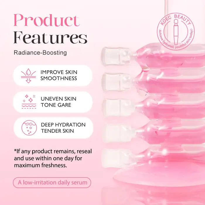 10 flacons/boîte – Sérum PDRN PINK ONE DAY – Ampoule raffermissante et hydratante – Lissage de la peau – Contrôle du sébum – Affinage des pores – Essence de rajeunissement cutané