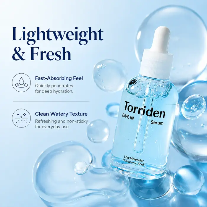 Sérum à l'acide hyaluronique à faible poids moléculaire Torriden DIVE‑IN 50 ml