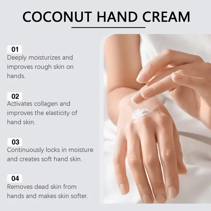 Crème hydratante pour les mains à la noix de coco