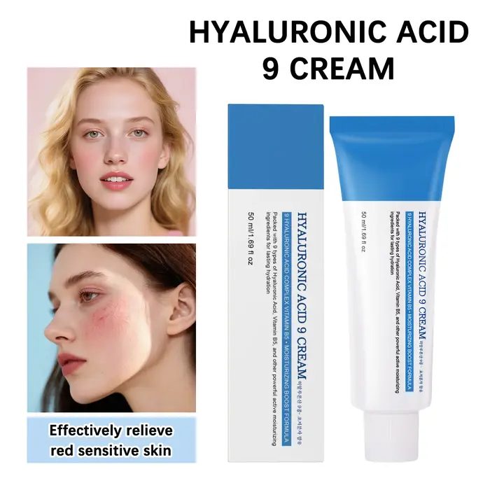 Acide hyaluronique 9 crème complexe vitamine B5 éclaircissant blanchissant réparation visage apaise l'irritation léger soin à absorption rapide