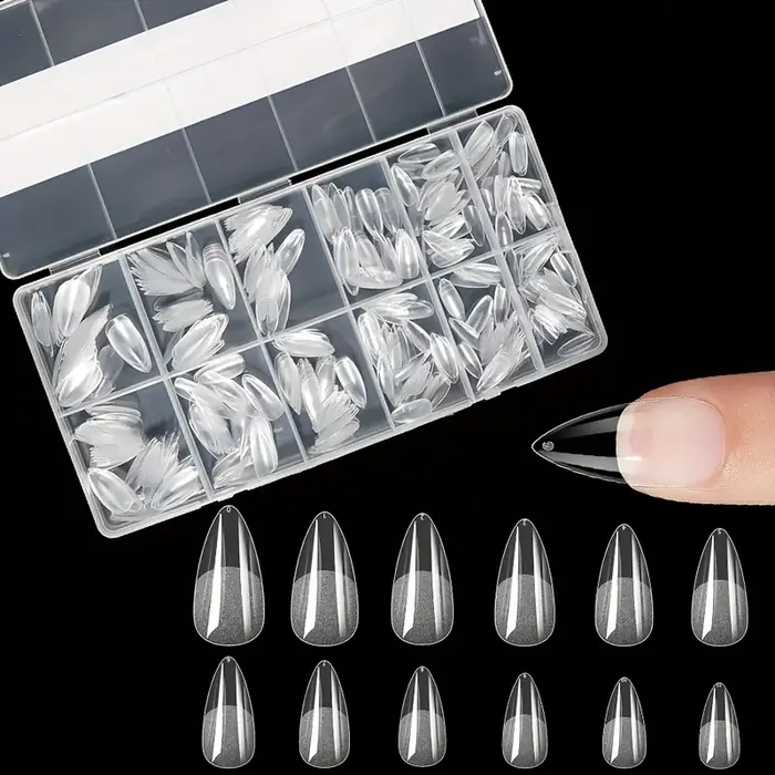 600 pièces couverture complète presse sur les pointes des ongles Stiletto amande carré cercueil français faux