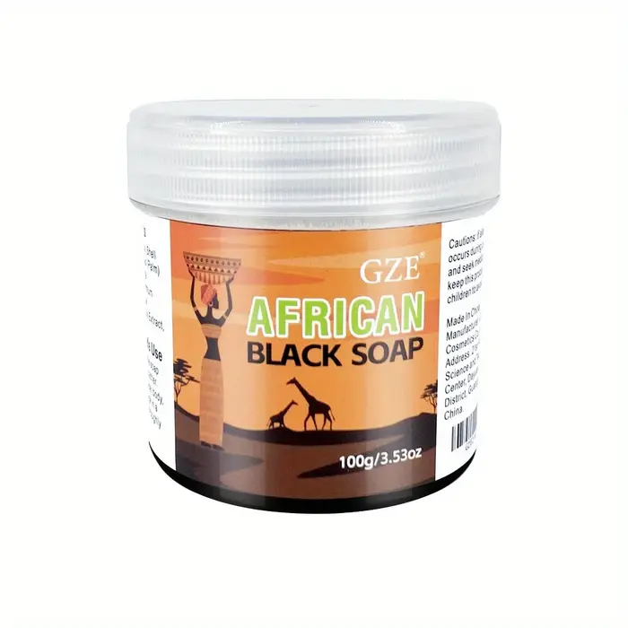 GZE Savon noir africain nettoyant 3 en 1 pour le visage