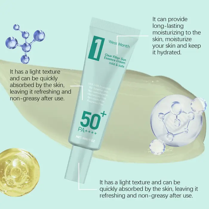 Crème solaire anti-UV SPF50+ hydratante, améliore le teint terne, prévient les coups de soleil, éclaircit la peau, soin coréen 30g