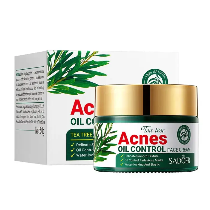 SADOER arbre à thé acné crème pour le visage Anti acné hydratant contrôle de l'huile crèmes pour le