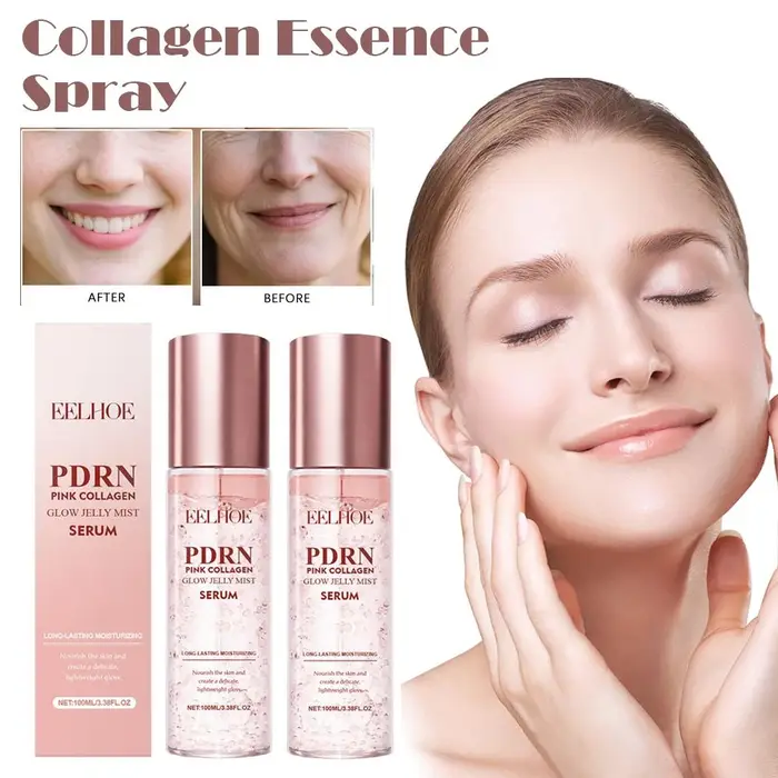 Sérum Brume Éclat au Collagène Rose PDRN 2026 – Spray Essentiel au Collagène pour Nourrir et Hydrate