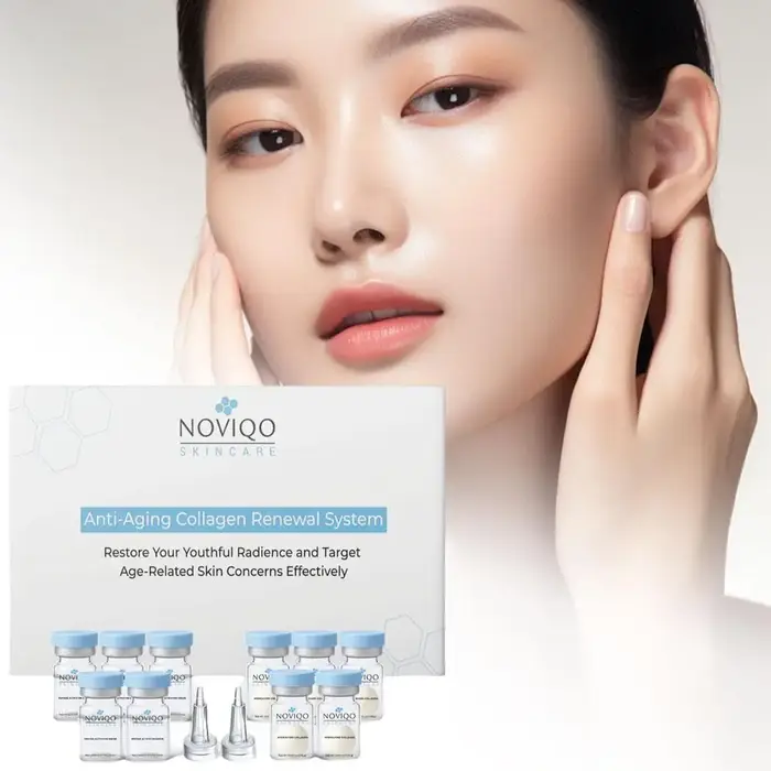NOVIQO Sérum Visage au Collagène de Soie Anti-rides Anti-âge Liftant Raffermissant Atténue les Ridules Hydratant Éclaircissant Soin de la Peau