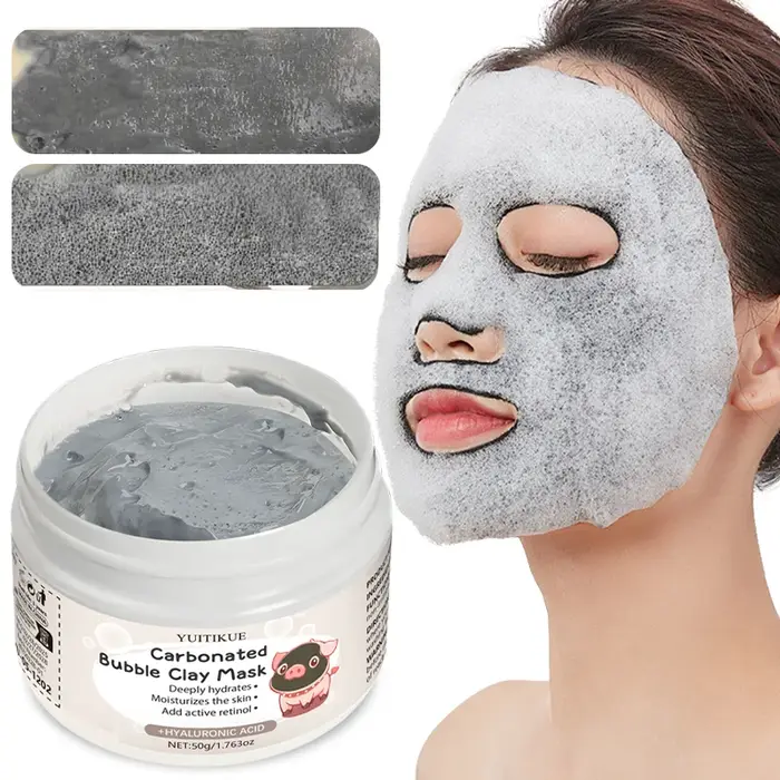 Masque à bulles en argile gazeuse - Contient l'extrait d'argile