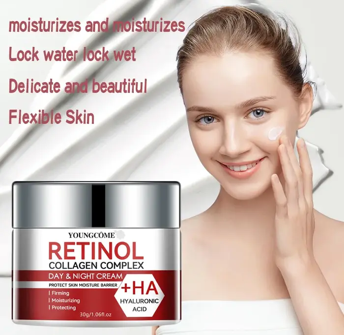 Crème hydratante de soin du visage au collagène au rétinol