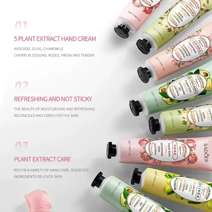 Ensemble de 5 crèmes pour les mains parfumées aux fruits