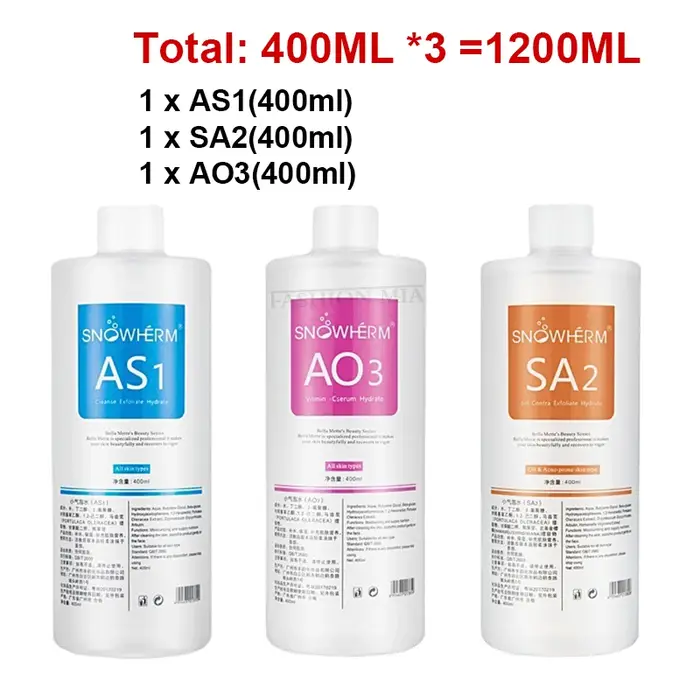 Sérum hydrofacial liquide pour le visage AS1 SA2 AO3, solution Aqua Peel pour machine de beauté, soi