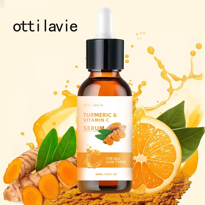 Sérum liftant au curcuma et à la vitamine C - Pour le visage et le cou |   Hydratant |   Non gras | 