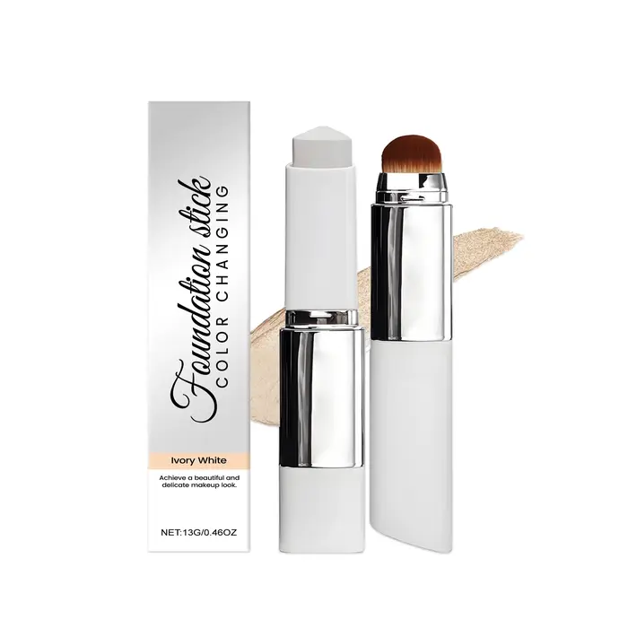 Bâton de maquillage pour fond de teint Double tête avec brosse, 3 couleurs, léger, hydratant, éclair