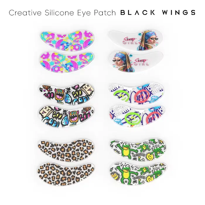 Blackwings 6 paires de patchs pour les yeux en silicone conviennent aux cernes et au masque pour les