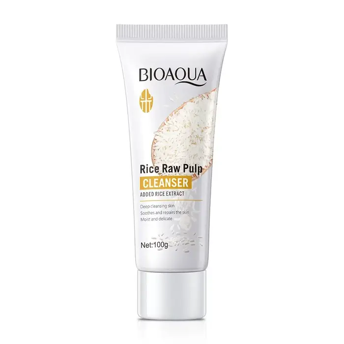 BIOAQUA pulpe brute de riz nettoyant pour le visage mousse de lavage