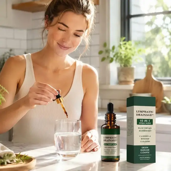 Teinture à base de plantes pour drainage lymphatique 10 en 1